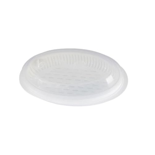 OHPHCALL Vaporera de Pescado Profesional con Tapa para Microondas Plato de Pescado al Vapor Rápido Material Plástico Resistente Color Blanco Adecuado para Cocinar Verduras y Mariscos