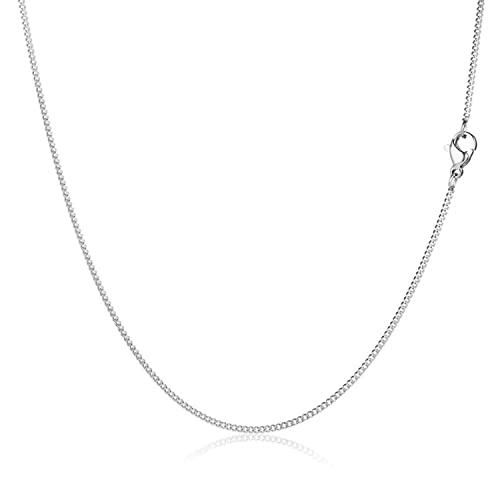 Kritz Chaîne Femme Maille Gourmette Fine 1,5 mm plaqué Argent - Collier fin taille 40 Cm Ras du cou Paris Mode Cadeau