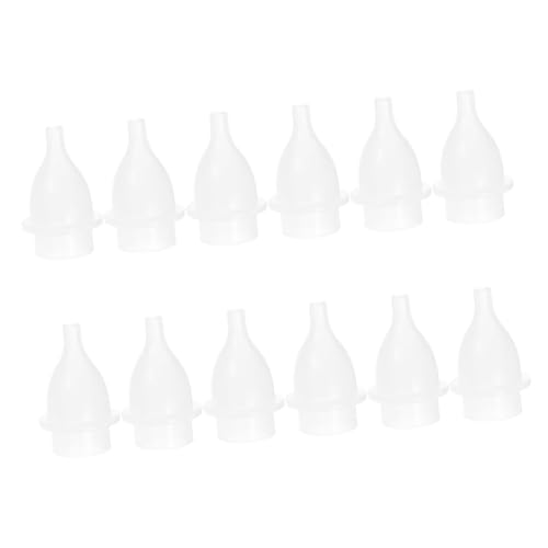 HANABASS 12 Piezas limpiador de nariz de bebe puntas de lavado de orejas de elefante sistema de irrigación nasal para bebés kit de reemplazo de puntas gel de sílice Transparente