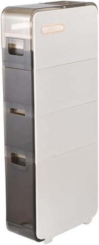 17cm超狭ギャップ 収納キャビネット 洗面化粧台収納棚 キッチン すき間収納 引出し ランドリー収納 すき間収納 バスケットラック 隙間収納完成品 引き出し式すき間収納キャビネット浴室すき間 (4段)