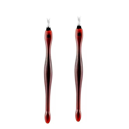 PKOUVOO 2pcs Cortacutículas de calidad, para el cuidado Cuchilla pielesen forma de V de acero inoxidable Cuticle Cutter Retira Piel muerta, Empujador de Cutícula de Profesional de Acero Inoxidable Cover