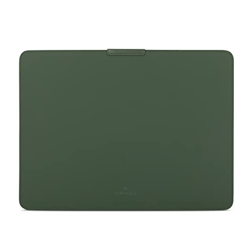 Comfyable Slim Protective Laptop Sleeve 13 Inch Exclusively Compatible With Macbook Air M1 & Macbook Pro 13 Inch M1 & M2, Magnetic Closure, Coated Canvas Semi-Rigid Mac Cover Case, Green #TOP16