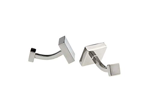 Set de Mancuernillas Cuadradas Plateadas para Hombre miniatura 3