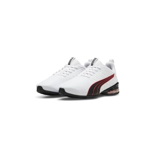 PUMA Unisex Adults Voltaic EVO Light Road Running Shoe, PUMA White-PUMA Black-FOR All Time Red, 41 EU