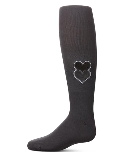 MeMoi Girls' Double Patch Heart Cotton Tights
