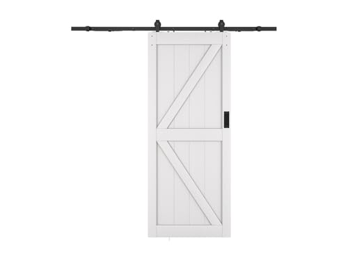 Vente-unique - Porte coulissante avec systéme en applique - Bois et MDF - blanc - H205 x 83 cm - NEFARA