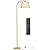 Karjoefar Arc Floor Lamps for Living Room, Modern Floor Lamp with Remote Control and Stepless Dimmable Dimmable Bulb, Gold Tall Standing Lamp with Adjustable Linen Shade for Bedroom Office