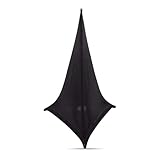 Scrim King SPK Series Professional Speaker Stand Scrim with Free Bag for Event, DJ Booths, Music Concerts & Stage Use - Flame Retardant, Wrinkle Resistant, Double-Stitched DJ Truss - SPK02-B - Black