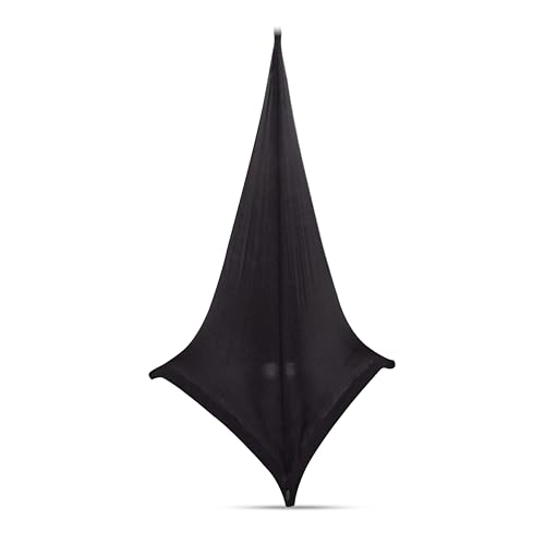 Scrim King SPK Series Professional Speaker Stand Scrim with Free Bag for Event, DJ Booths, Music Concerts & Stage Use - Flame Retardant, Wrinkle Resistant, Double-Stitched DJ Truss - SPK02-B - Black