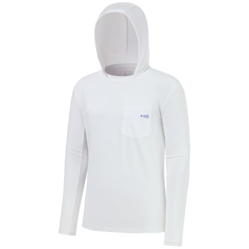 Image of BASSDASH Men's UPF 50+ Fishing Hoodie Shirts with Chest Pocket Lightweight UV Sun Protection Long Sleeve Hiking Sports FS34M