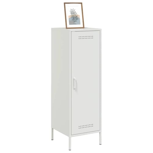 Highboard blanco 36x39x113 cm armario de acero con 3 compartimentos 5