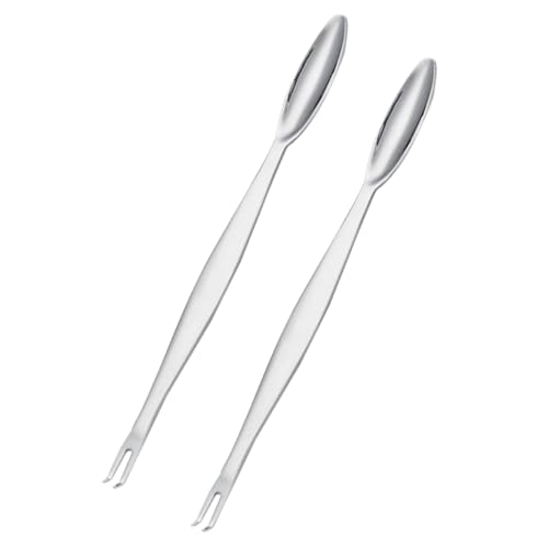 FIXOSHEE 2 Stück Multipurpose Edelstahl Krabbengabeln rutschfeste Meeresfrüchte Gabeln mit Glattem Griff Robustes Edelstahl für Haushalt und Restaurant Multifunktionale Krabben