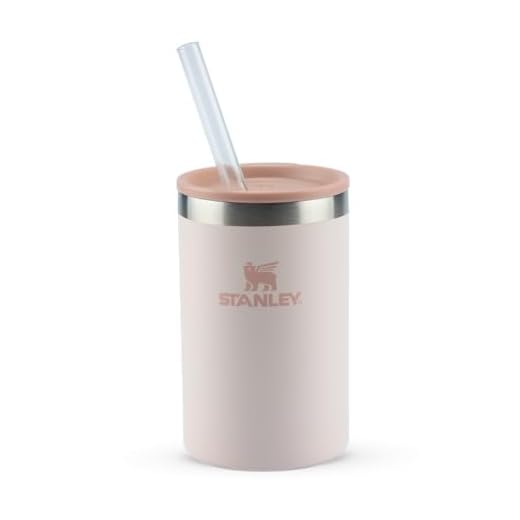 Stanley - Can Cooler com tampa e canudo, copo térmico de 296 ml para manter as bebidas em lata geladas, Rose Quartz