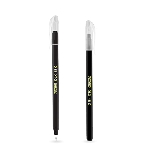 TOTEM Delux Ball Pen | 100 Black Ink Pen | Lightweight Body Design | Use and Throw Pen | For One Time Use | Ideal for School Office & Business | Budget Friendly Stick Ball Point Pen