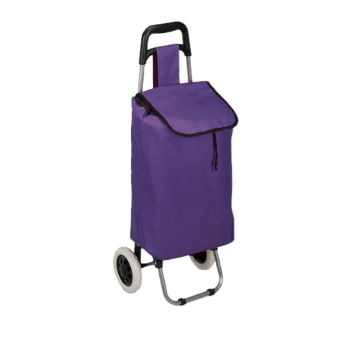Relaxdays Einkaufstrolley, klappbar, 25 L Einkaufstasche mit Rollen, bis 10 kg belastbar, 91 x 40 x...