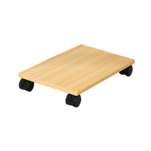 ILSMYSUTRA® Desktop CPU Wooden Rolling Stand PC Holder Cart for Under Desk Gaming School Wood - Image 6