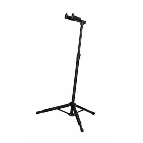 Image of Height Adjustable Guitar Stand with Weight-Activated Lock Foldable Weight-Activated Lock Guitar Stand Self-Locking Soft-Padded for Guitarists, Musicians, Home Studio, Stage, Music Room, Gravity Lock