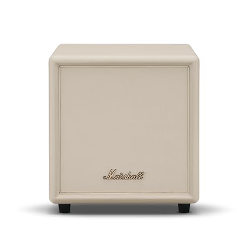 Image of Marshall Heston Sub 200 Subwoofer - Deep Bass for TV, Movies, and Music | Bluetooth LE and RCA Mono Connectivity - Cream