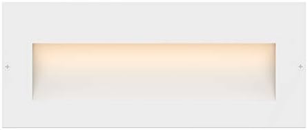 Hinkley Landscape Lighting Taper 1565SW Wide Horizontal 12v Step Light, Low-Voltage, Recessed Mount, Integrated LED, Satin White