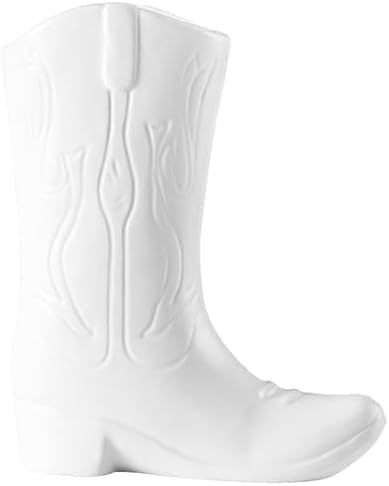Urban Lifestyle Cowboy Boot Vase, Ceramic Floral Farmhouse Decor, Rustic Ranch Accent, Decorative Flower Holder for Table Centerpiece, Living Room, Shelf, Mantel & Entryway Display