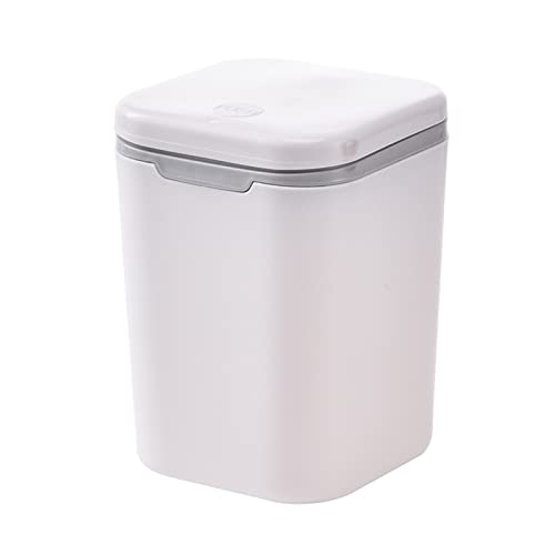 HJUGHPN Cubo de basura de escritorio creativo y encantador con tapa a presión, pequeño bote de basura con tapa, cesta de basura para mesa de oficina