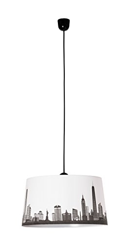 Sulion Skyline, Lámparas de Techo Colgante, E27, 40 watts, Blanco, 45 x 25 x 120 cm