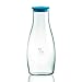 Stylla Glass Caraffa in Vetro da 1200 ml, Brocca in Vetro Borosilicato e Tappo in Silicone, Colore Celeste