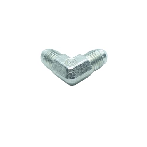 Image of 1 Piece Hydraulic Fitting 1 /4 inch JIC (7 /16 inch-20) 37 Flare Male x 1 /4 inch JIC (7 /16 inch-20) 37 Flare Male Elbow Adapter Steel Plated