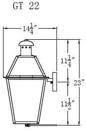 Miniatura 2 de Georgetown 22" 2 Lite Linterna eléctrica GT22-Elec