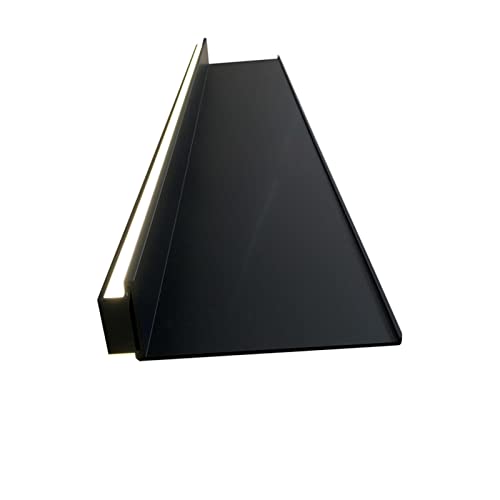YHKJLYH Estante Flotante con luz LED Blanca integrada, estantes de Pared, estantes de exhibición creativos de aleación de Aluminio para Plantas o Libros, Estante de Almacenamiento de Pared (Color: n