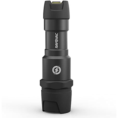 Rayovac - DIY3AAA-BE Virtually Indestructible LED Flashlight, 300 Lumen Waterproof Tactical Flashlight - Super Bright High Mode LED Flashlights for Camping, Hiking, Dog walking Black Cover