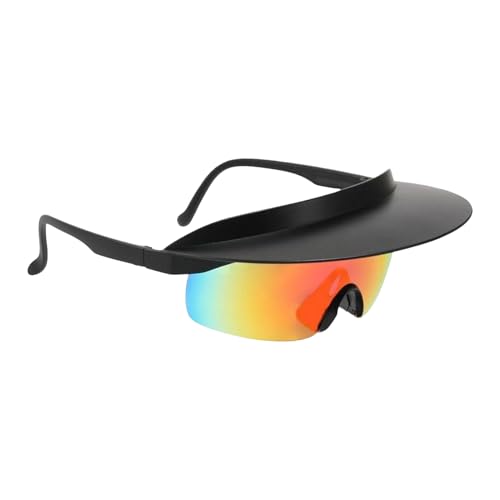 Pruojhw Gafas de sol Bicicleta, Visera deportiva con lentes tintadas, lentes espejo protectores, elegantes gafas deportivas para bicicletas, senderismo, camping, conducción y senderismo