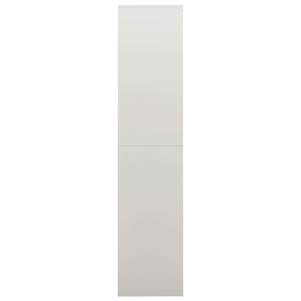 Taquilla, color gris claro, acero, 90 x 40 x 180 cm, con 4 estantes, cierre de 3 puntos, se puede cerrar, ideal para oficina, oficina en casa, estudio para almacenamiento seguro