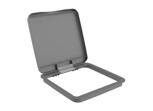 27-Quart Plastic Replacement Waste Container Trash Can Lid for The Kitchen or Laundry Room (Appliance Gray)