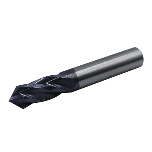 Image of 2Pcs 3 /8in Solid Carbide Drill Mill,90 Included Angle, 4 Flutes,AlTiN Coated Bits Tool for Medium Hardness Steel, Brass, Iron