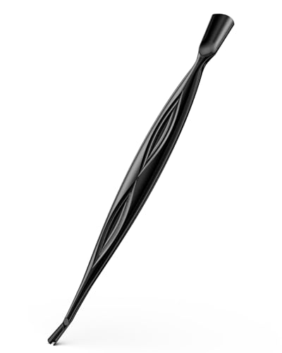 BEZOX Cuticle Trimmer - Elegant Precision Cuticles Pusher &amp; Fork, Dual-Ended Stainless Steel Nail Care Tool for Exquisite Manicures and Pedicures - Black