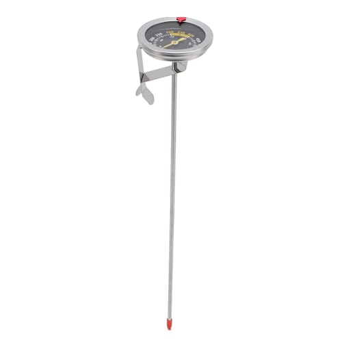 Mumusuki Stainless Steel Deep Frying and Candy Thermometer with 11.81in Probe and Pot Clip, Meat Cooking Thermometer for Grilling Smoker BBQ Deep Fry Oil Thermometer