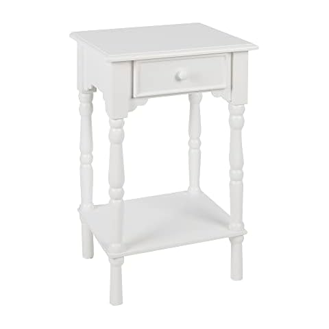 Decor Therapy FR1787 Satin White Accent Table Cover