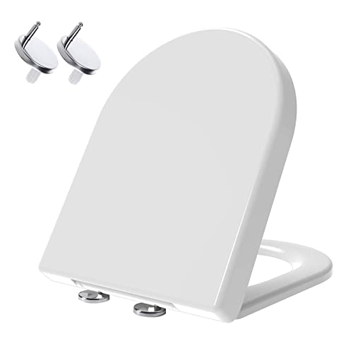 Abattant WC en Forme de D Fermeture Lente et Fixation Simple Supérieure