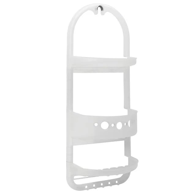 POMILER Shower Caddy Hanging Large Heavy Duty Plastic Shower Organizer with 2 Shelves and 1 Deep Basket White