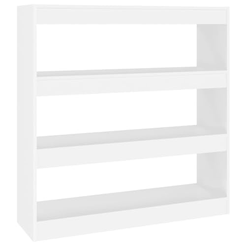 vidaXL Estantería de Libros/Divisor de Espacios Armario Estante Separador Partición Pantalla de Privacidad Mueble Librería Blanco 100x30x103 cm