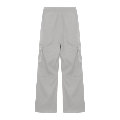Boys Girls Baggy Cargo Pants with Pockets Teens Kids Summer Elastic Waist Casual Wide Leg Solid Color Trousers3