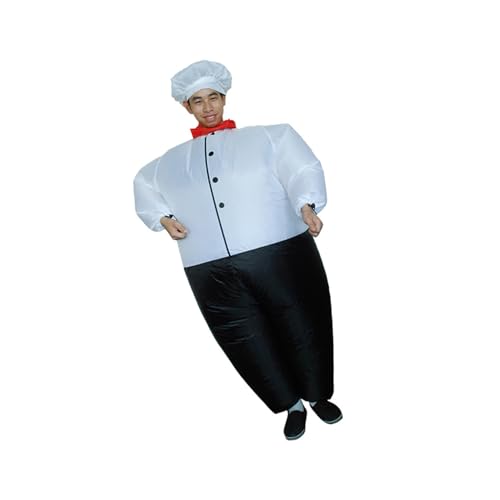 GALPADA Disfraz Inflable de Chef Gordo Divertido para Adultos Cosplay Unisex y Transpirable para Halloween Fiestas y Despedidas de Soltera Única