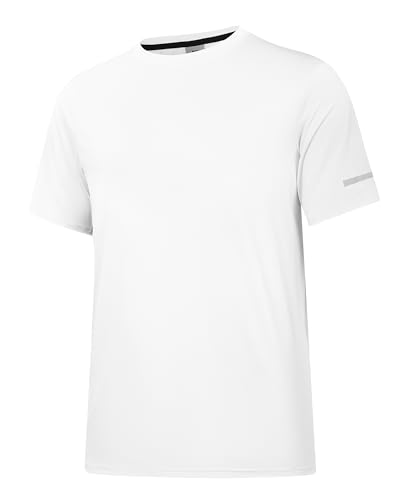 Men's Rash Guard UPF 50+ Sun Protection Clothing Short Sleeve T-Shirts for Men Lightweight Quick Dry SPF UV Swim Tees White 02-M Men's Rash Guard UPF 50+ Sun Protection Clothing Short Sleeve T-Shirts for Men Lightweight Quick Dry SPF UV Swim Tees White 02-M