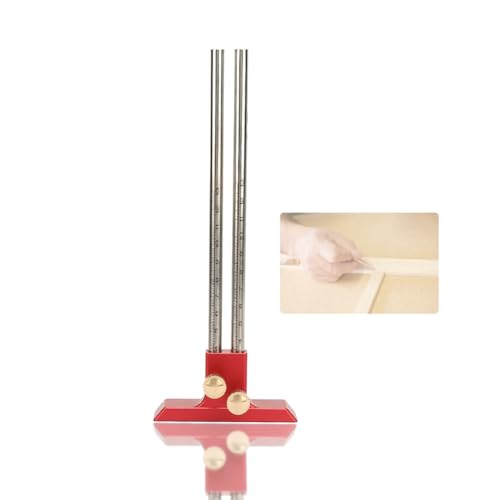 Righello A Doppia Testa,Double Head Scriber Ruler Calibro Di Marcatura In Legno,Acciaio inox Righello per Tracciatore a Doppia Testa, Per La Lavorazione Del Legno, Strumento Per Falegnami