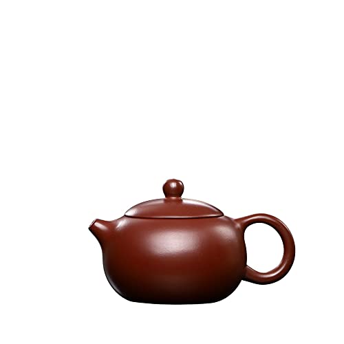 Image of Xishi Teapot Chinese Zisha Clay Pot Ceramics Purple Sand Dahongpao Mud Kungfu Tea Set Kettle Spherical Filter (Red 150ml)