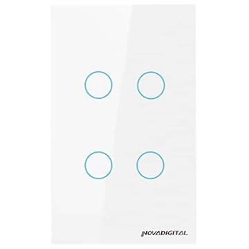 NOVADIGITAL Interruptor Wifi Touch Led 4 Botões Smart Google Home Alexa