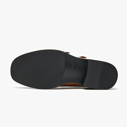 Image of BEAU TODAY Women Monk Strap Loafers Cap Toe Business Causal Loafer Shoes