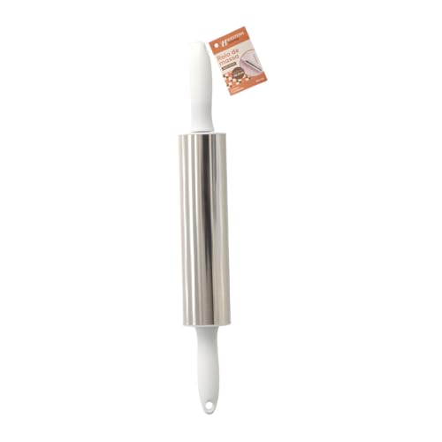 Rolo Para Massa Western Prata e Branco