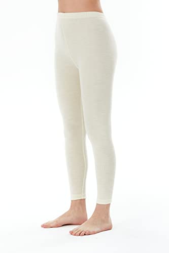 Woolco. Pure Wool Natural 185 Lightweight Merino Base Layer For Women, Ultra Soft Thermal Bottom Long Johns (Medium) #TOP3